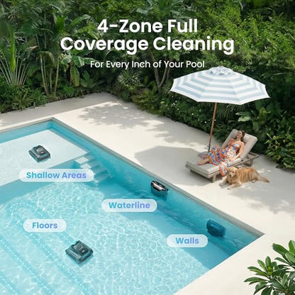Aiper Scuba S1 Robotic Pool Cleaner, Wall & Waterline Cleaning, Dual Filtration, Extended 240-Min Battery Life, Smarter Navigation with High-Precision Sensors, App Support, OTA Upgrade
