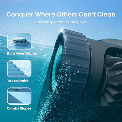 Aiper Scuba S1 Robotic Pool Cleaner, Wall & Waterline Cleaning, Dual Filtration, Extended 240-Min Battery Life, Smarter Navigation with High-Precision Sensors, App Support, OTA Upgrade
